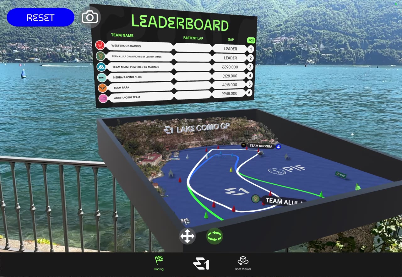 AR table-top race viewer for the E1 world championship